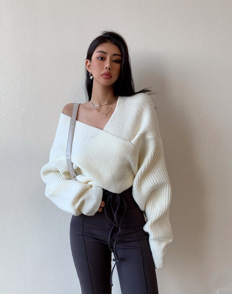 【Tops】クロスニット4色展開 Z7519