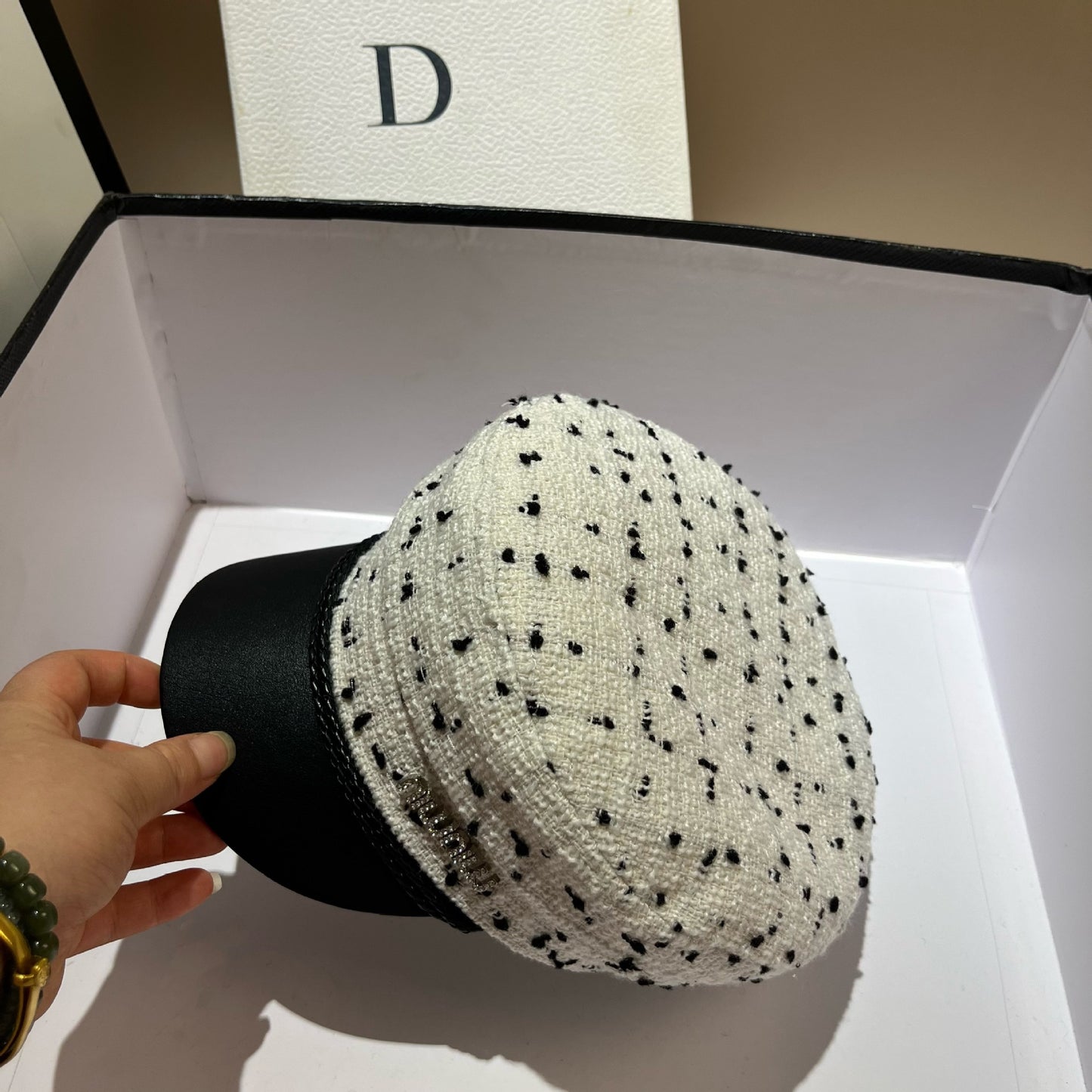 【雑貨】2色展開ツイード帽子 W13851