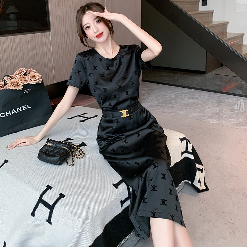 【Set】Tシャツ+スカート2点セットベルト付き W10960