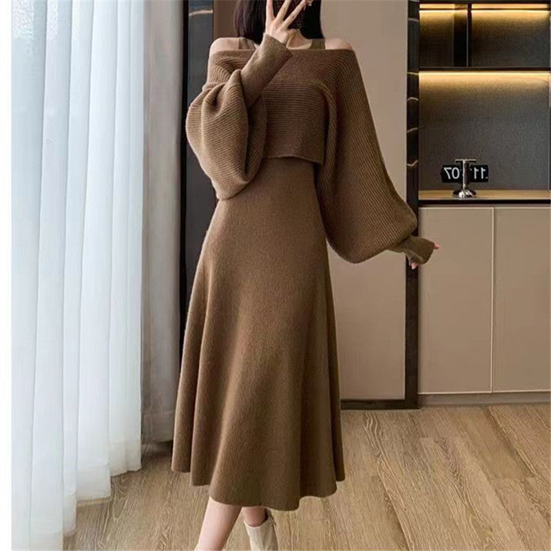 【Set】新入荷~ニット2点セット セーター + ノースリーブワンピ Z-6300