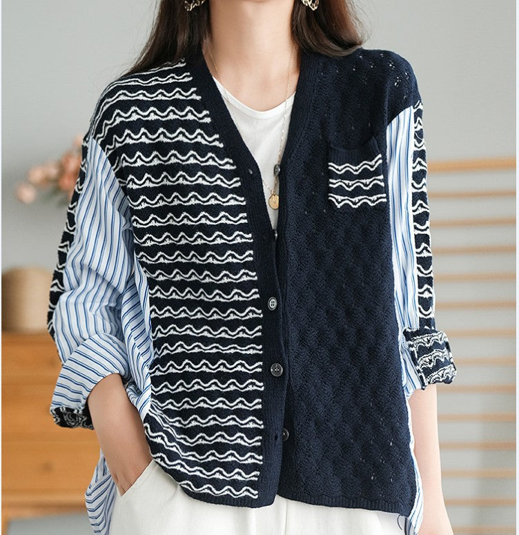 【Outer】フェイクレイヤードOLカーディガン Z-6747