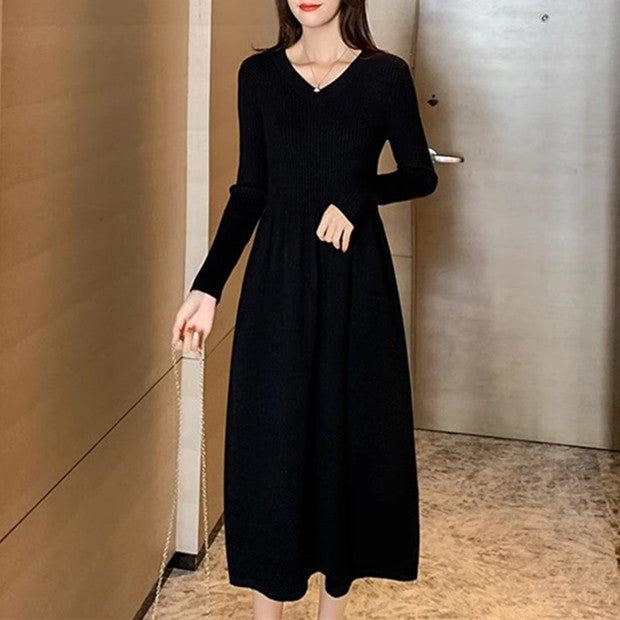 【Dress】新入荷~Aラインニットワンピース W9615