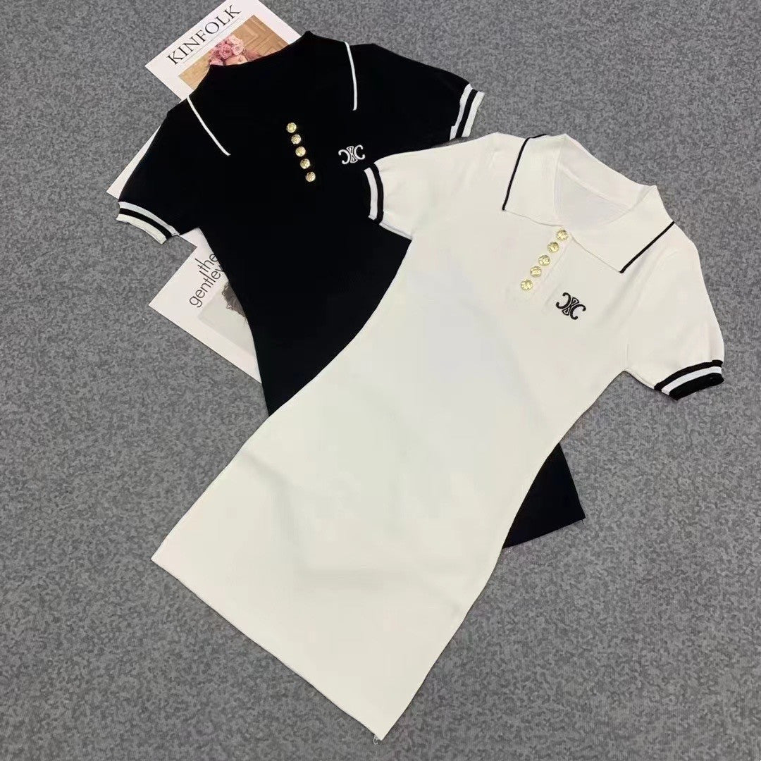 【Dress】POLOネックワンピース W12069
