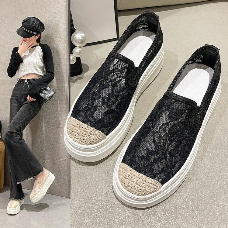 【Shoes】厚底通気フラットシューズ W11259
