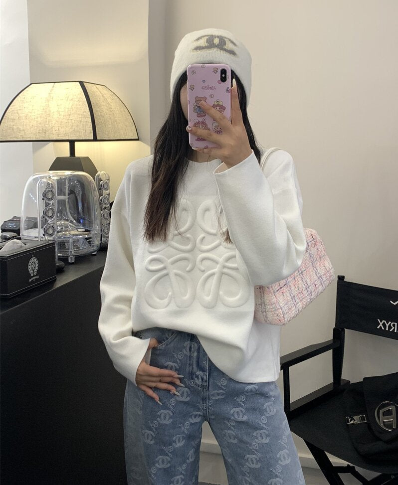 【Tops】2色展開カジュアルニット W12430