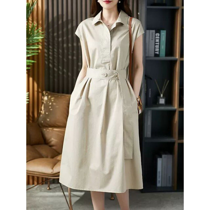 【Dress】ノースリーブシャツワンピース W11780