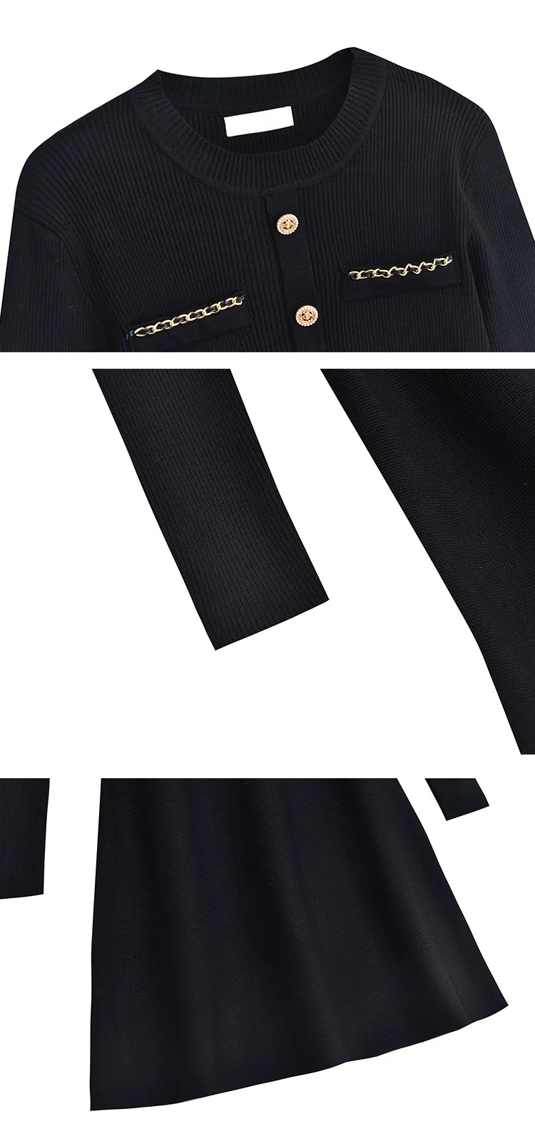 【Dress】Aラインニットワンピース W9941