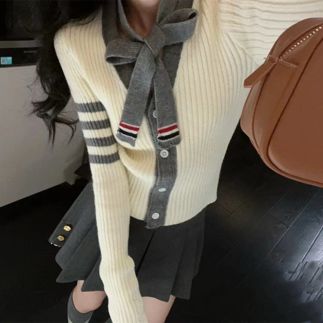 【Outer】2色展開ニットカーディカン W14414