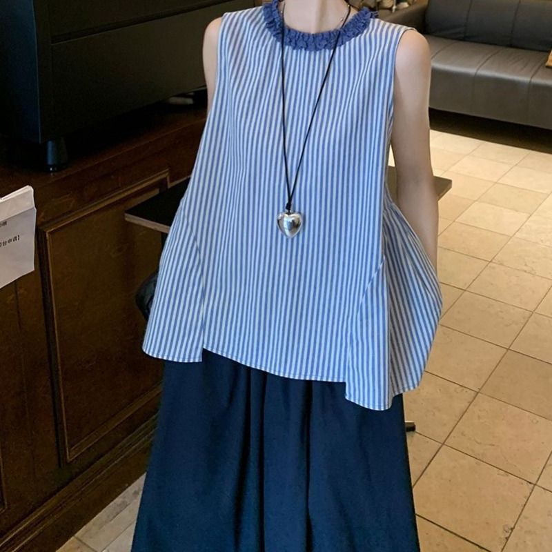 【Set】ボーダーノースリーブツーウェイコーデ T01765