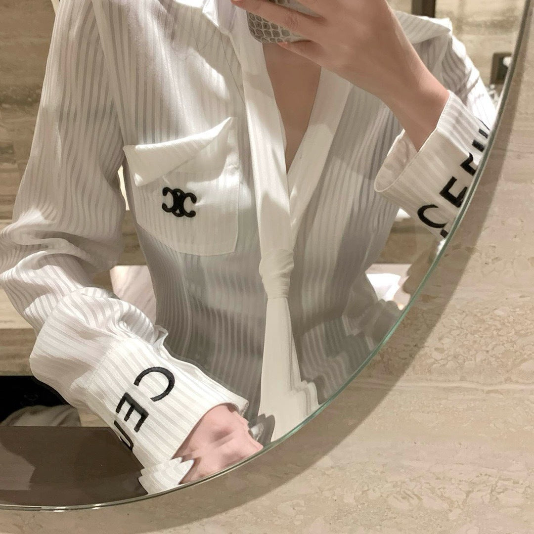 【Tops】スカーフデザインシャツ W11263