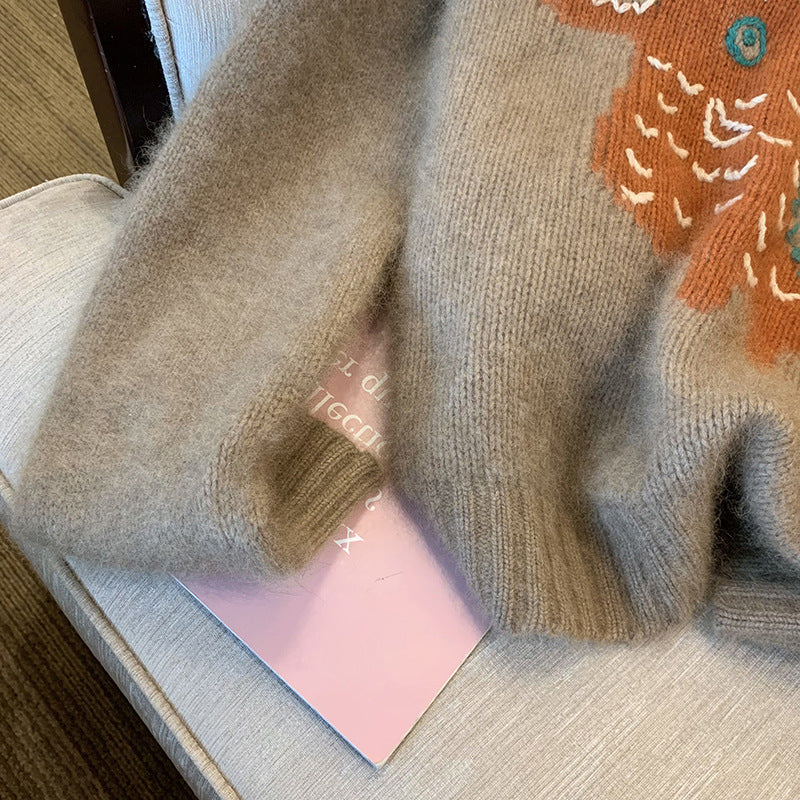 【Tops】人気ニットオーバー W9949