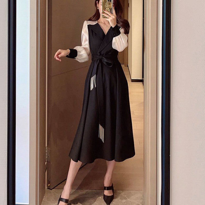 【Dress】配色OL通勤ワンピース Z7755