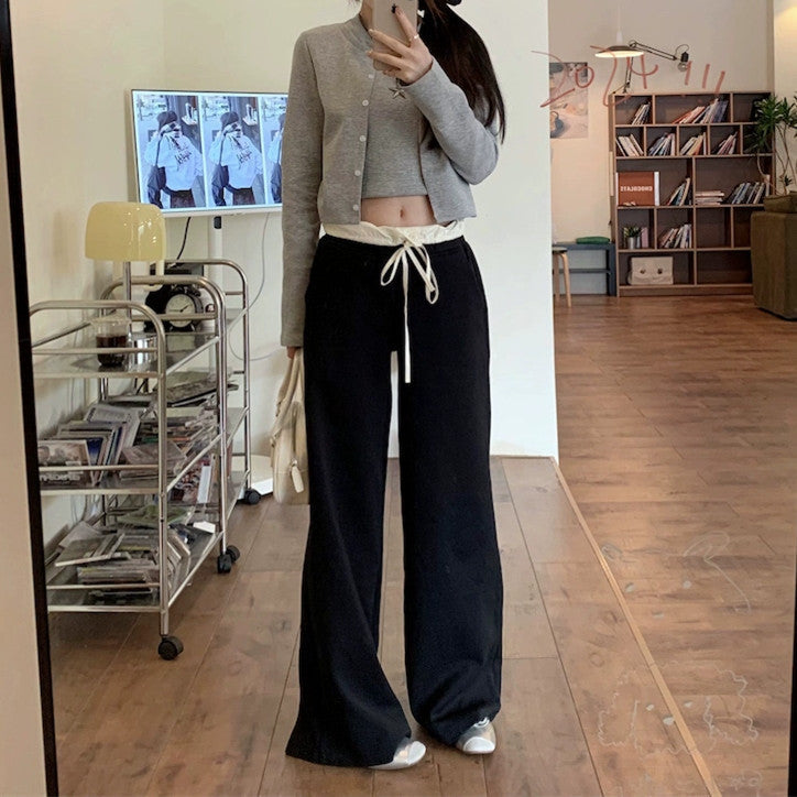 【Bottoms】切り替えデザインワイドパンツ W10945