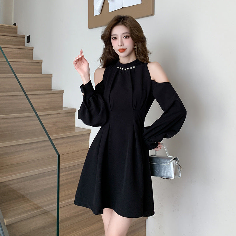 【Dress】ホルターネックワンピース黒 Z7247