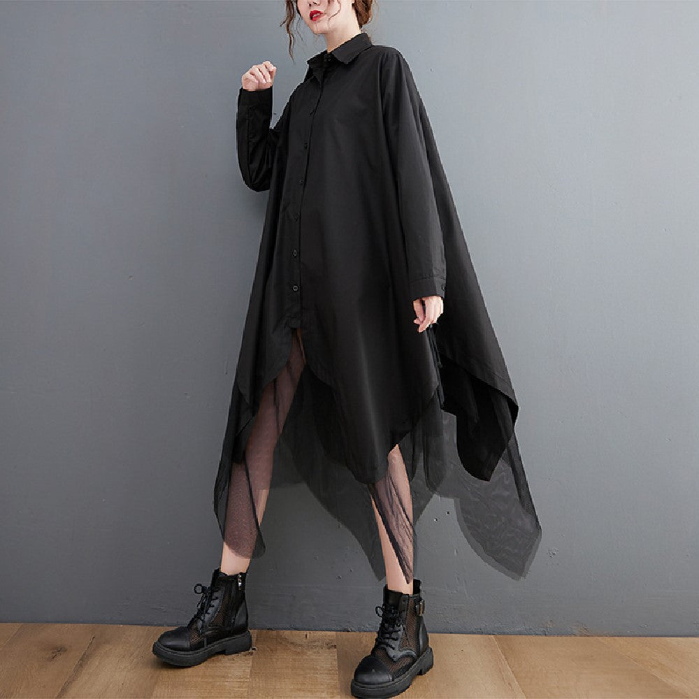 【Dress】体型カバーシャツワンピース Z7695