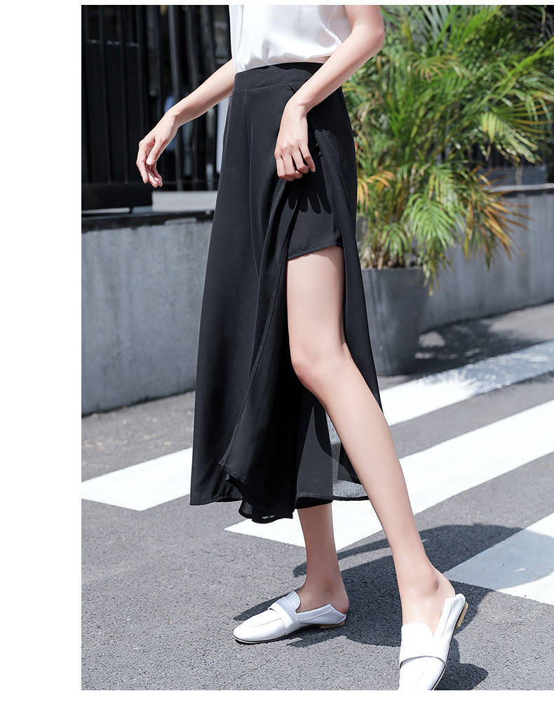【Bottoms】3色展開シフォンワイドパンツ W11523
