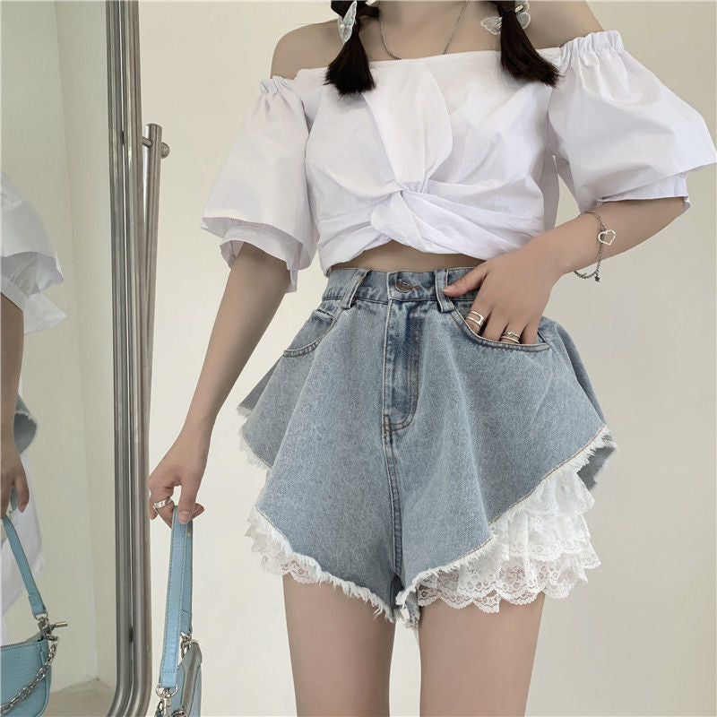 【Bottoms】Aラインショートパンツセットアップ W11708