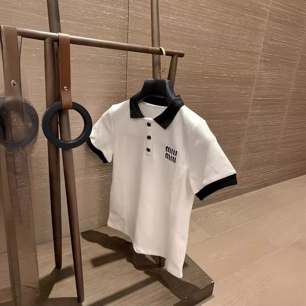 【Tops】POLOネックTシャツ W12338