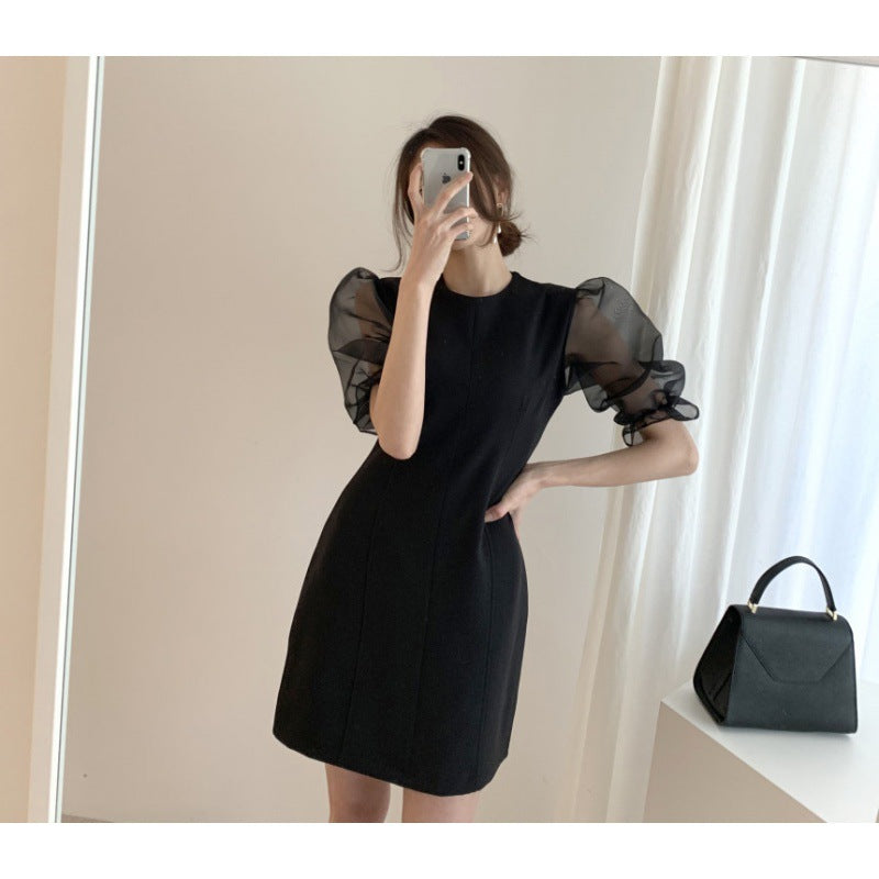 【Dress】パフスリーブワンピース W10959