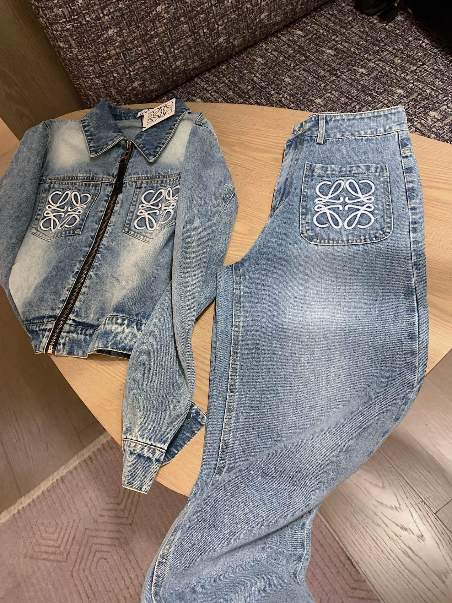 【Set】デニムジャケット + パンツ2点セット T01476