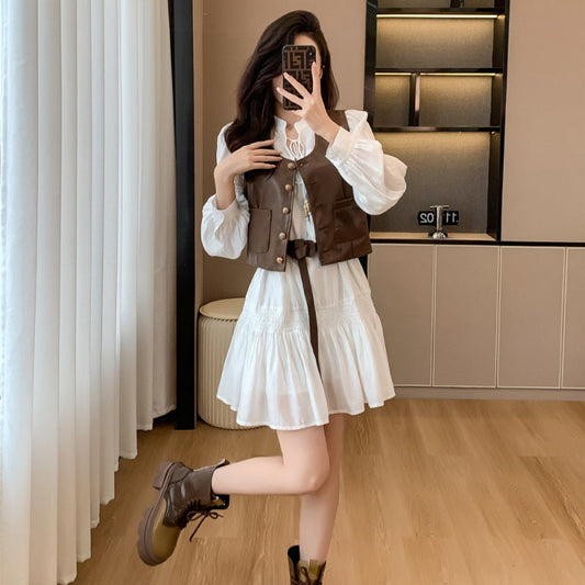 【Set】セットアップ ベスト+ワンピース W10778