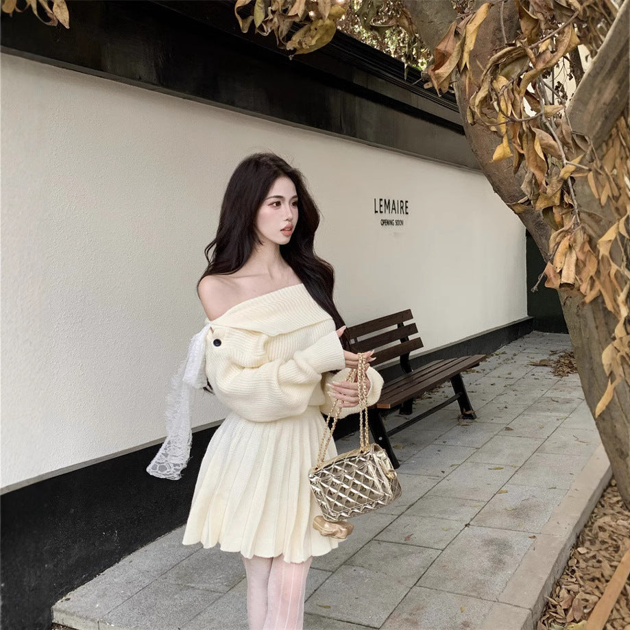 【Dress】リボン付きニットワンピース Z8255