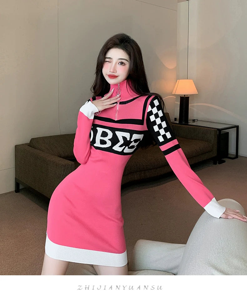 【Dress】新入荷~スタンドネックワンピース W11360