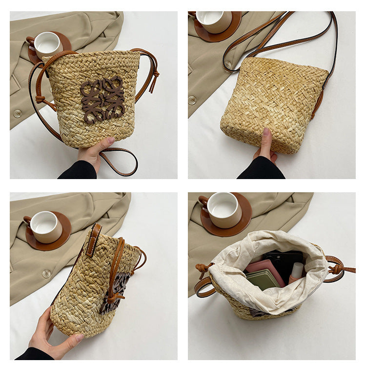 【雑貨】5色展開カゴバッグ W12193