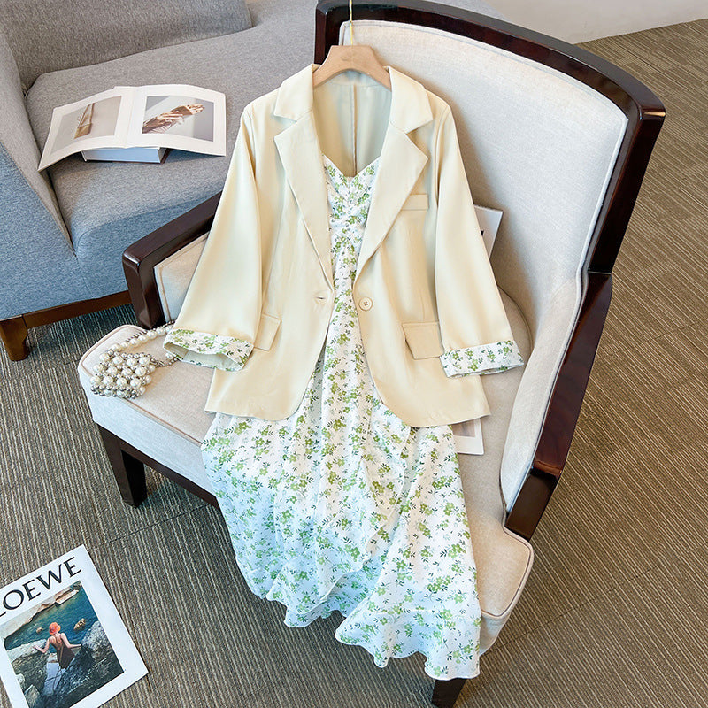 【Set】春夏2点セット スーツジャケット + キャミワンピ Z-6610