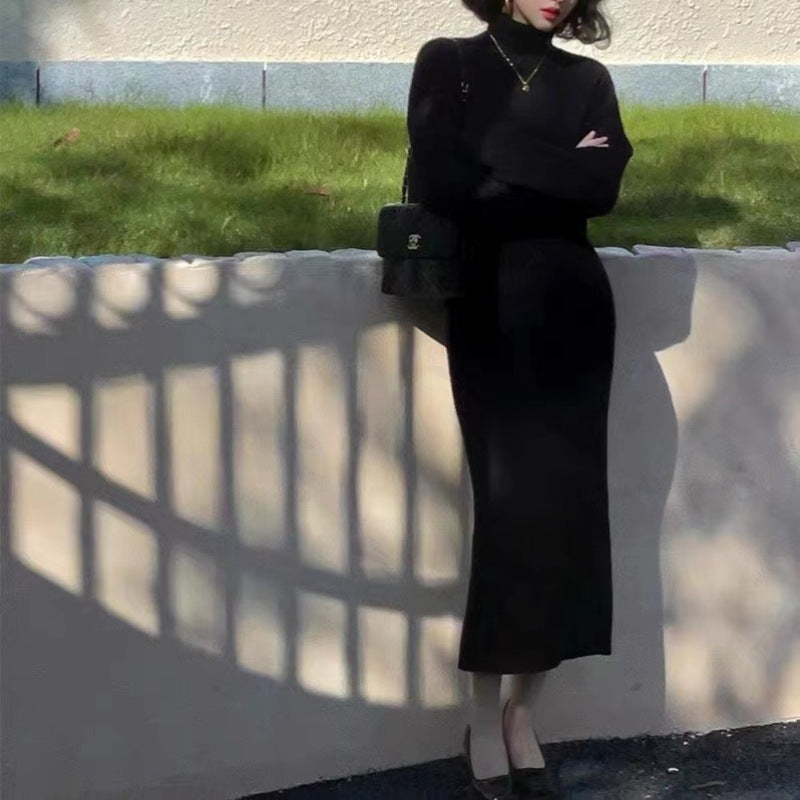 【Set】ニット2点セット トップス+ワンピース W7954