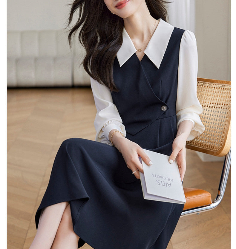 【Dress】切り替えデザインシャツワンピース W9317