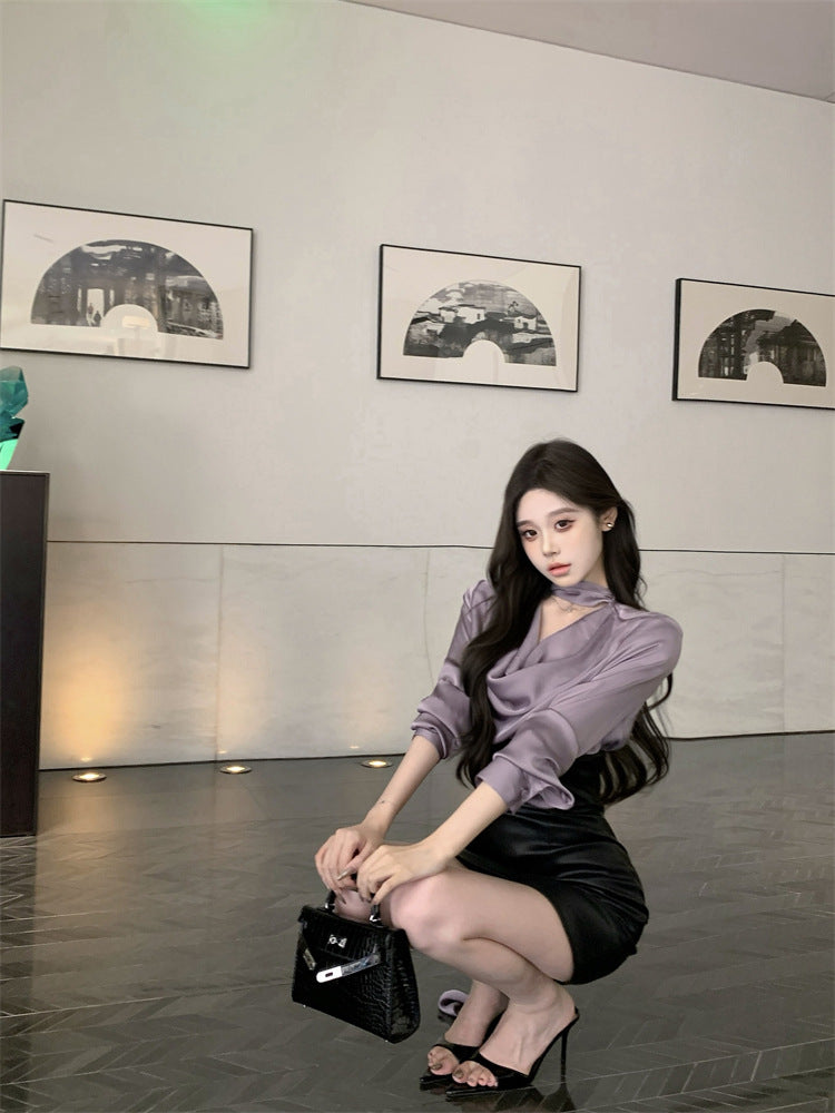 【Dress】フェイクレイヤードワンピース Z8153