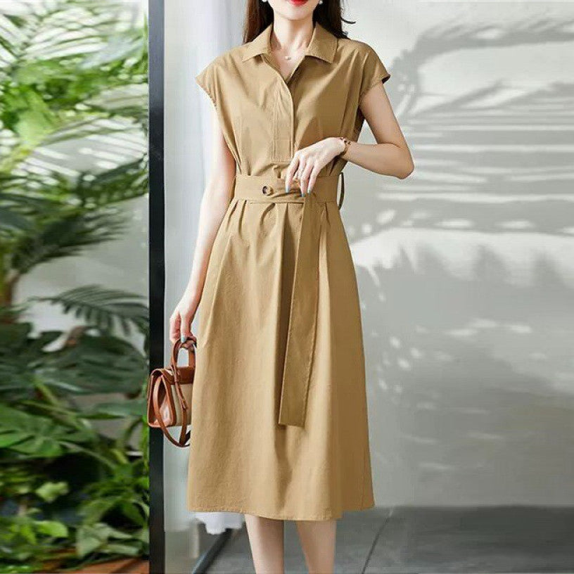 【Dress】ノースリーブシャツワンピース W11780