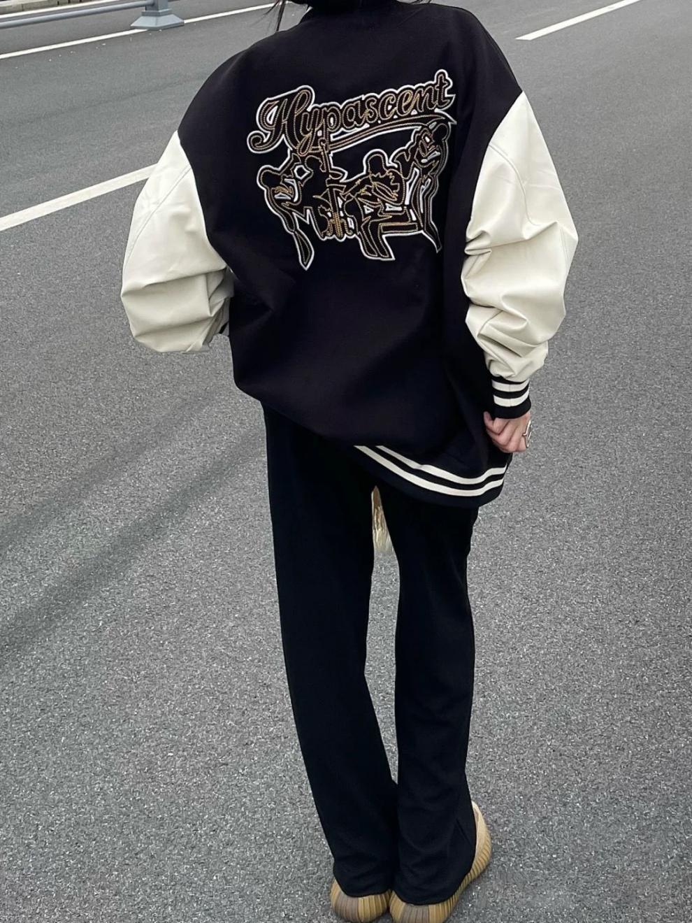 【Outer】春秋薄いスタジャンジャケット W13617