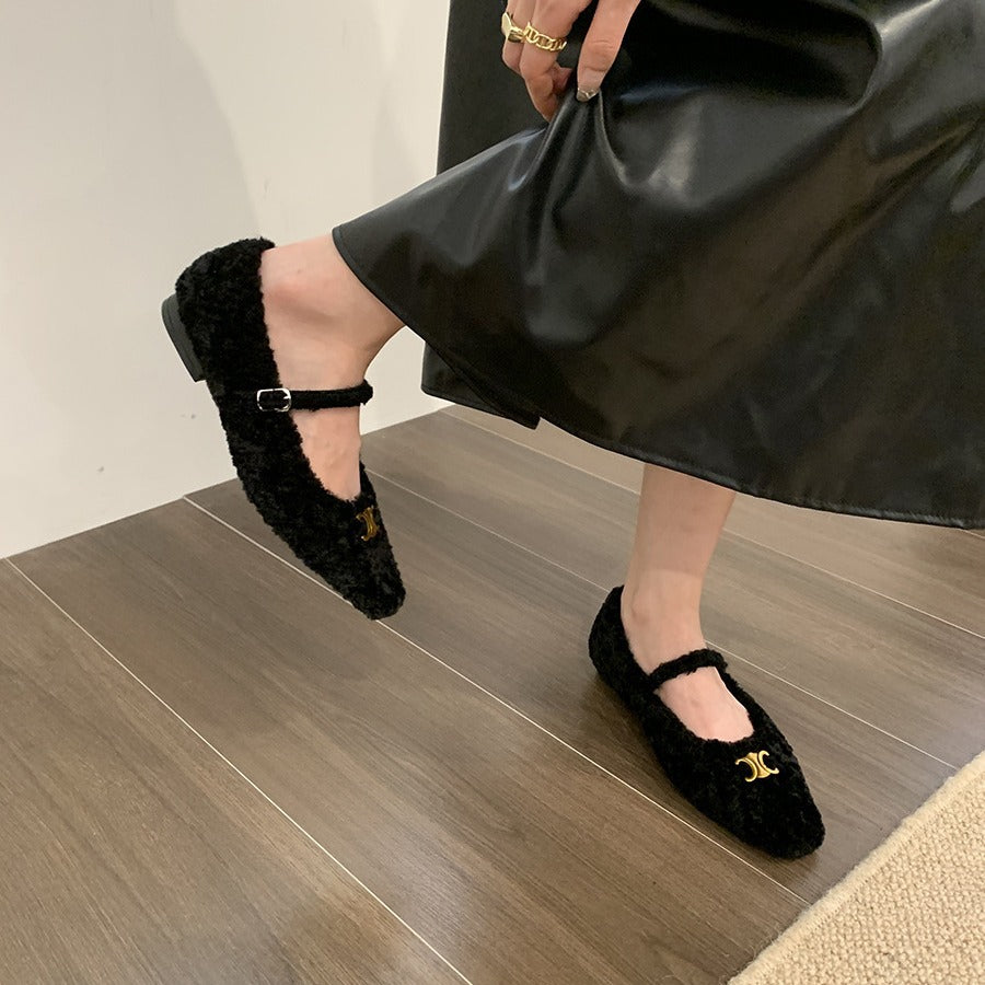 【Shoes】ラムウールシューズ2色 Z8164