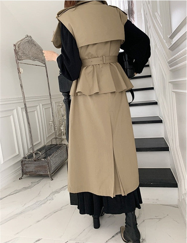 【Outer】トレンチコートベスト W13537
