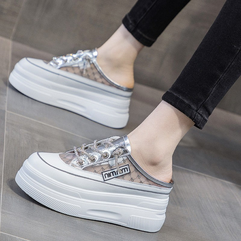 【Shoes】新入荷~メーシュ通気厚底スリッパ W11221