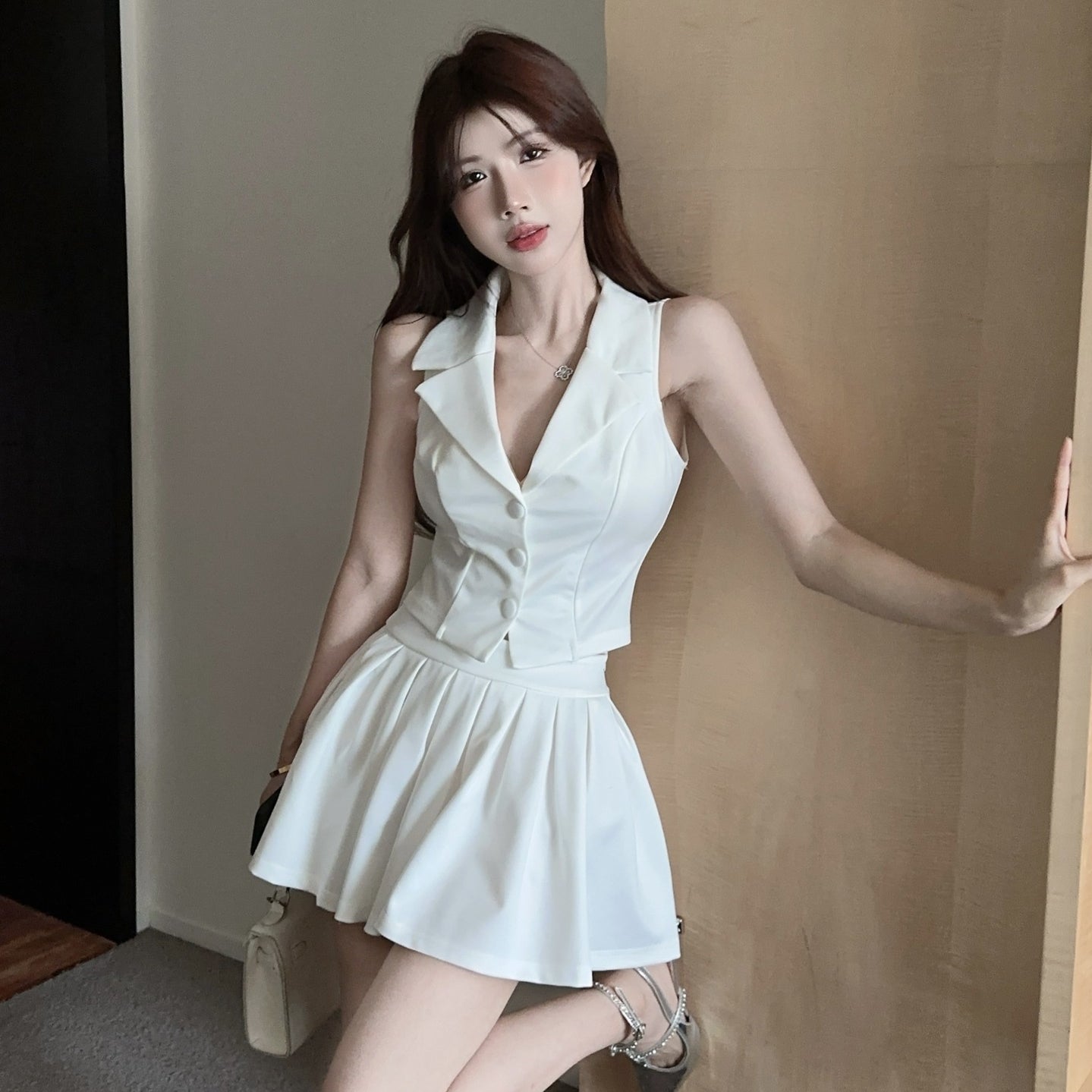 【Set】無地ノースリーブ2点セット T01416