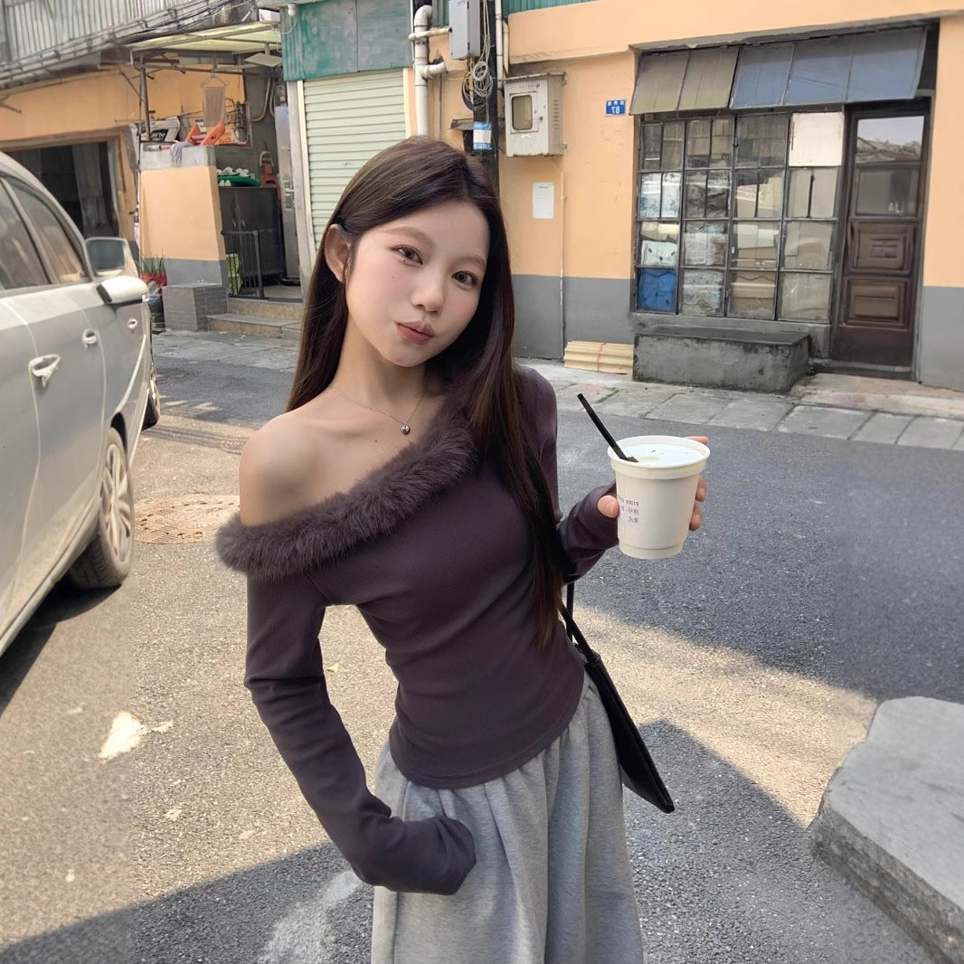 【Tops】フェミニン長袖Tシャツ Z8250