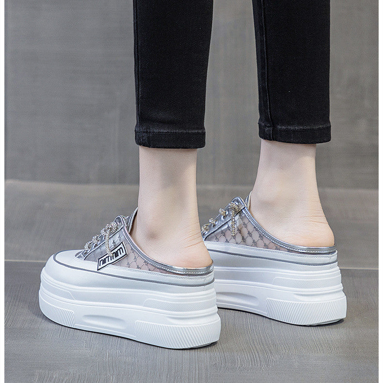 【Shoes】新入荷~メーシュ通気厚底スリッパ W11221