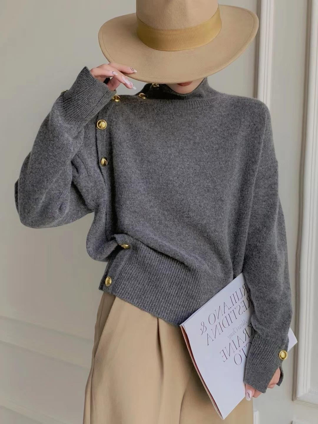 【Tops】4色展開長袖ニット W13915