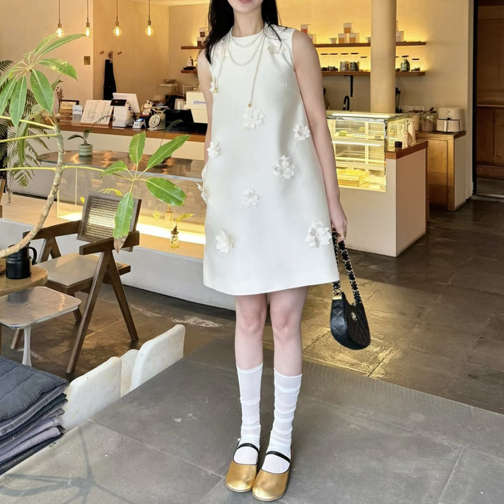【Dress】ノースリーブフラワーワンピース W11854