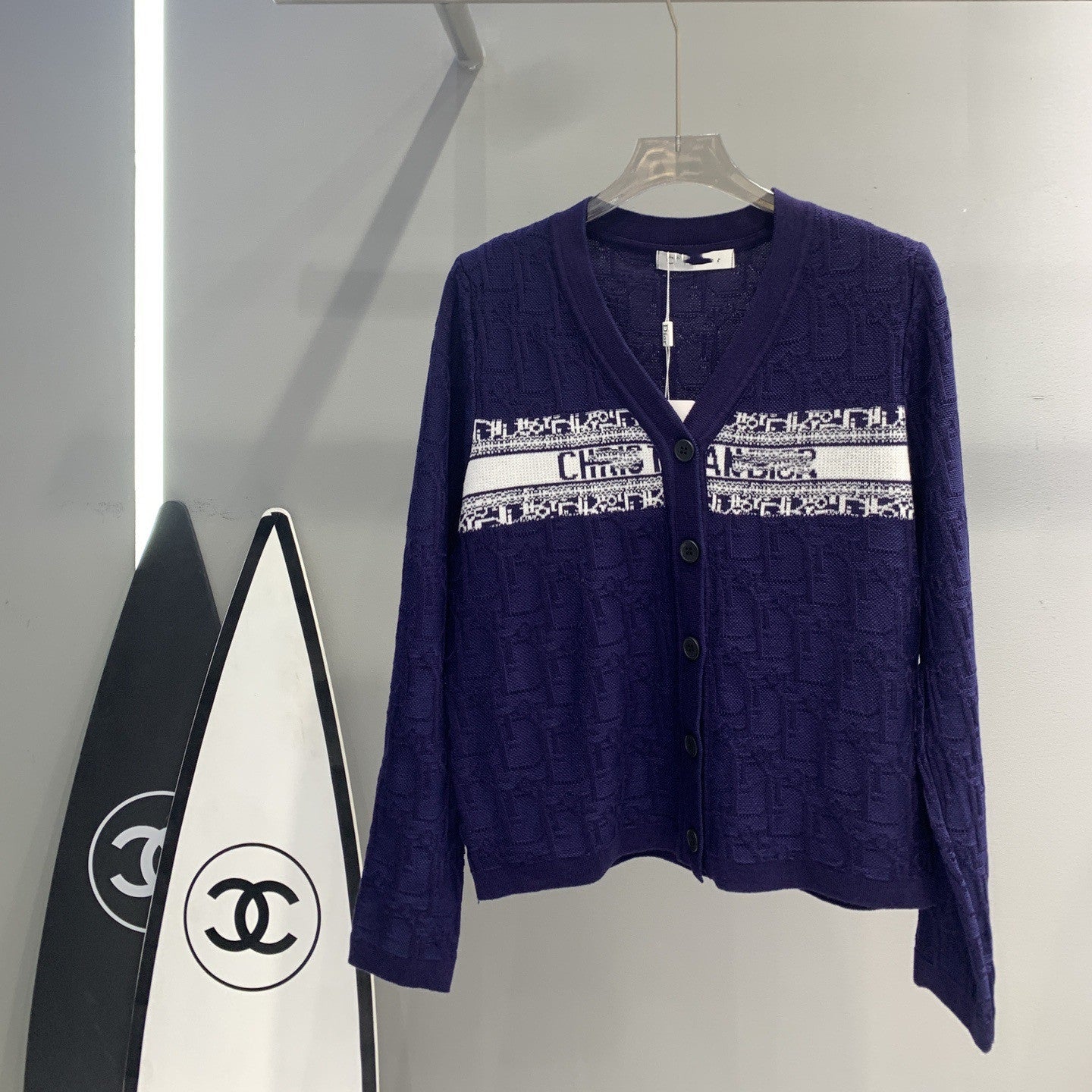 【Outer】薄いジャカードカーディカン W14418