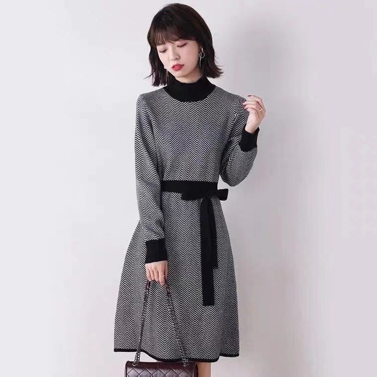 【Dress】オフィスニットワンピース W10849