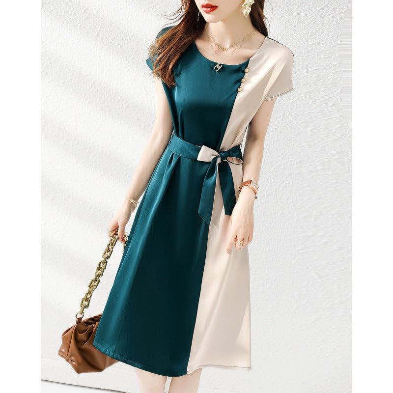 【Dress】新作アイテム~プリントリボン付き半袖シャツワンピース W7611