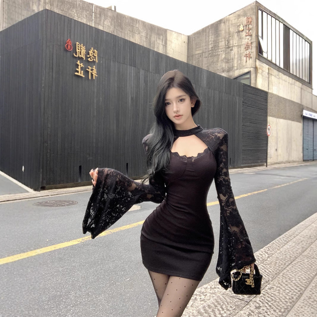 【Dress】レース切替ワンピース Z8152