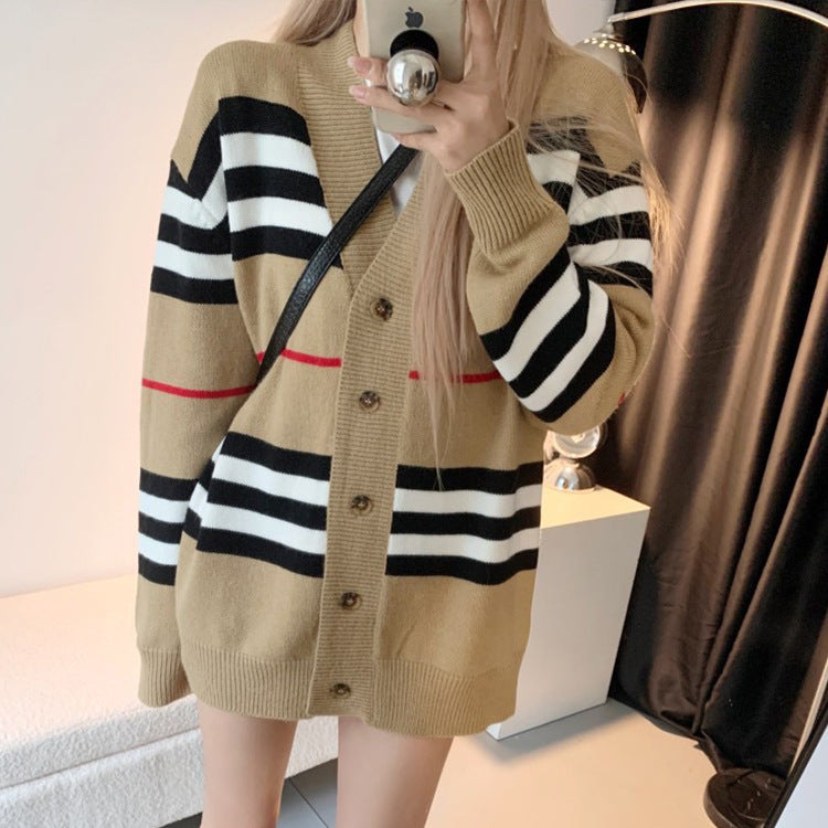 【Outer】ファッションニットカーディカン W14049