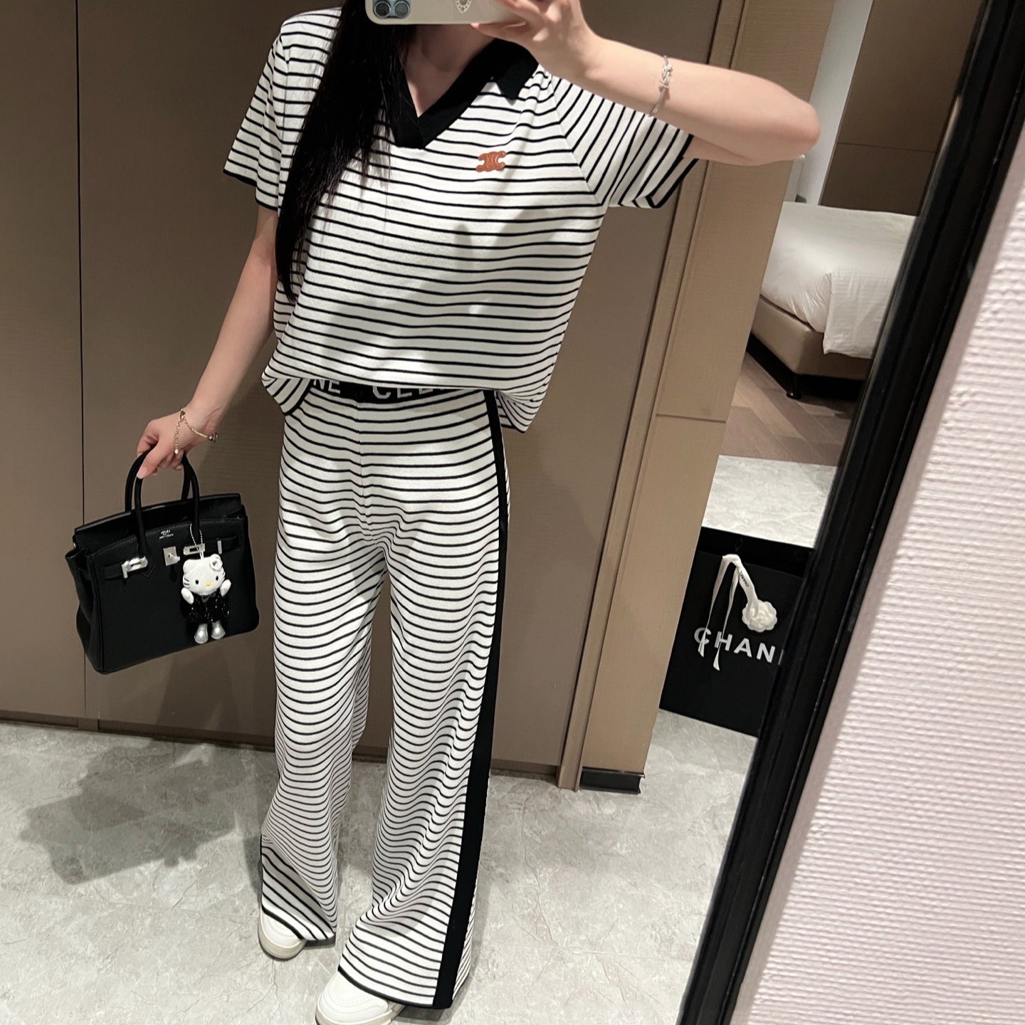 【Set】春夏新作ストライプ2点セット T01561