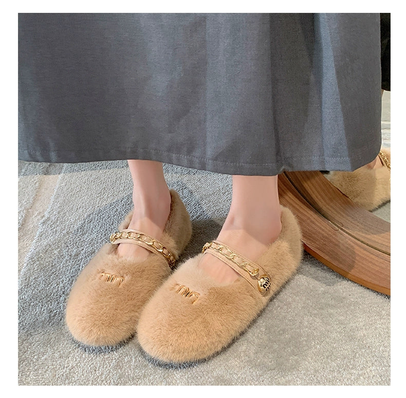 【Shoes】もこもこフラットシューズ W9988