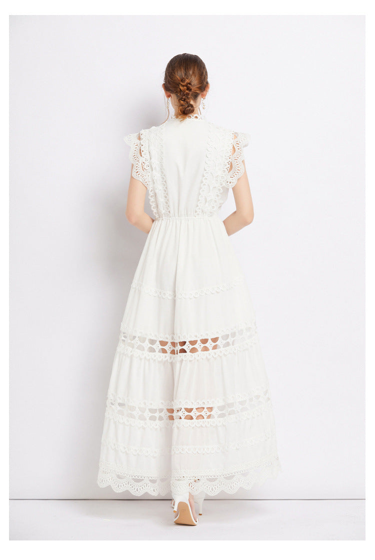 【Dress】透かし彫りワンピース W12499